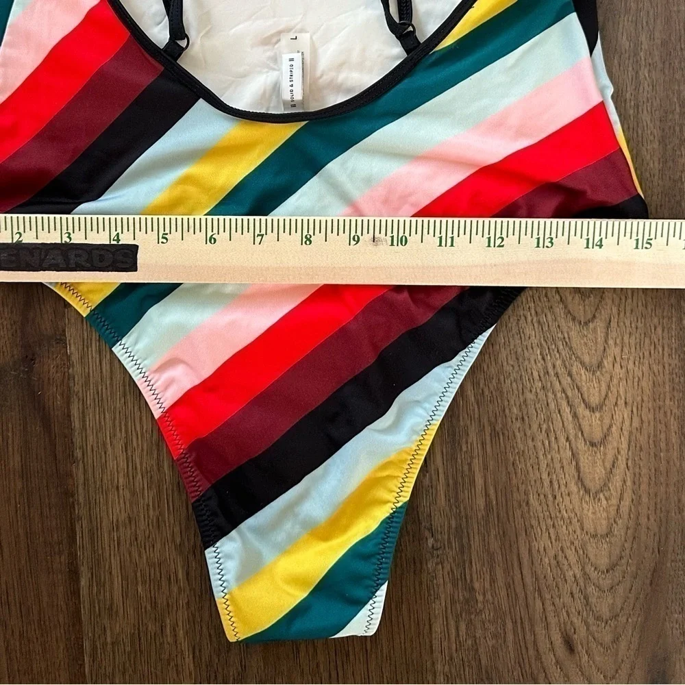 Solid & Striped The Chelsea Striped Swimsuit sz L
